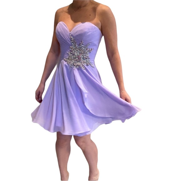 Jovani Strapless Skater Dress - Picture 2 of 4